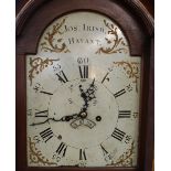 A mahogany and satinwood cross-banded long case clock, the painted dial inscribed "Jos.Irish