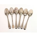 A George II Old English pattern tablespoon, later initialled, London 1752; another London 1749, with
