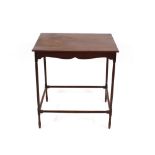 A late 19th Century mahogany rectangular occasional table, raised on spindle supports united by