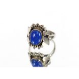 A silver and Lapis Lazuli set ring