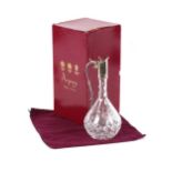 A cut glass and silver mounted claret jug, by Asprey of Bond Street, with original box and