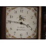 George Johnson of Grantham, 30 hour long case clock, the painted dial with floral and bird