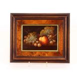 Zsobò, still life study a pair depicting fruit on a ledge, signed oils on board, 12cm x 17cm,