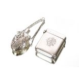 A large Samson Mordan silver Vesta, London 1894, having central entwined monogram, 6.5cm x 5cm;