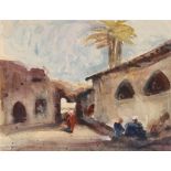 Hercules Brabazon Brabazon, study of a gateway to a souk, near Manfalut, North Africa, initialled