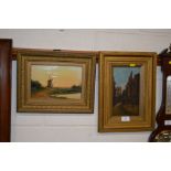 Two 19th Century oil on board studies, one depicti