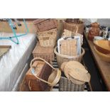 A large quantity of wicker baskets