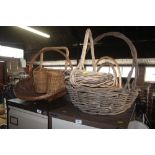 A quantity of wicker baskets