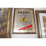 A "Paddy Old Irish Whisky" advertising mirror