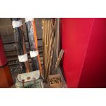 A quantity of stair rods; picture edging etc.