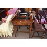 A Singer sewing machine table