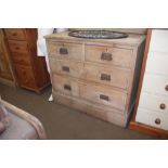 A satinwood Edwardian chest fitted two short over