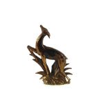 An Art Deco style bronzed figure, of a leaping deer, 18cm high