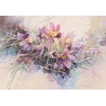 Adelene Fletcher, "Pasque Flowers", signed waterc