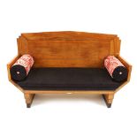 An Art Deco walnut framed sofa, with label for the Co-operative Wholesale Society Limited, Vere