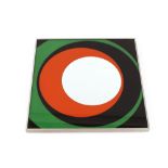 A decorative metal framed wall mirror, with black swirl decoration, 75cm x 51cm in extremes; and