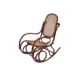 A bentwood rocking chair