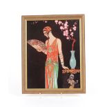 A pair of Art Deco prints, depicting fashionable 1920's ladies
