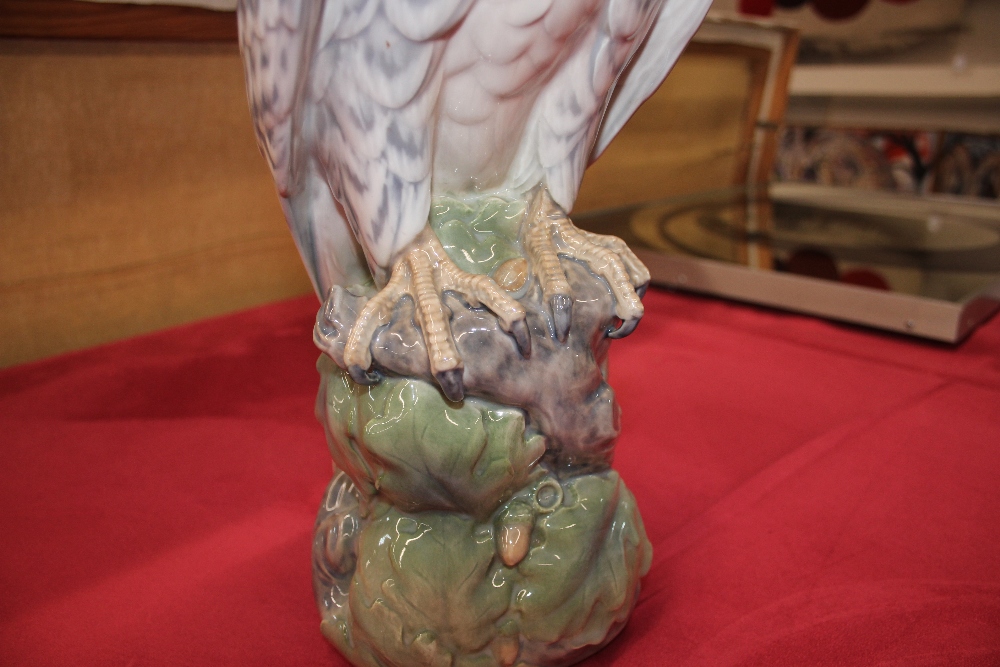 A Royal Copenhagen study of an eagle, perched on a rock, stamped and signed to base, 41cm high - Image 3 of 9