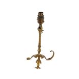 A 19th Century brass Benson type adjustable table lamp, 28cm high