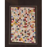 Steven Griffin, born 1968, collage of coloured dots, framed and glazed