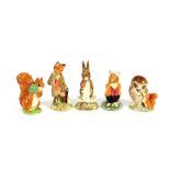 Five various Beatrix Potter figures