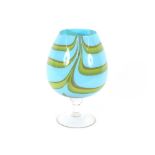 A large mid 20th Century coloured glass goblet, 30