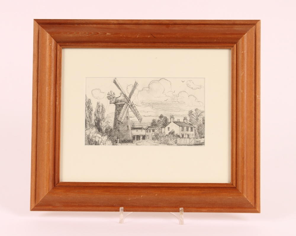 David Thomas, pencil sketch view of Woodbridge, initialled DVT,, 10cm x 17cm - Image 2 of 2
