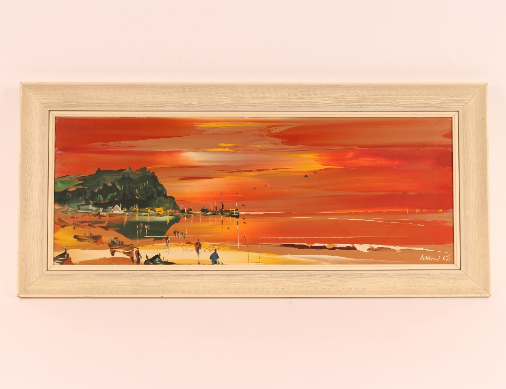 George Deakins 1911-1982, "Beach At Sunset" scene - Image 4 of 4