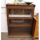 An oak Globe Wernicke type three tier bookcase, 87