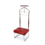 A retro chrome and PVC upholstered valet stand