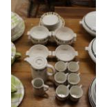 A Maddock coffee set; matching soup bowls and side plates