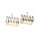 A pair of silver four division toast racks by Edwi