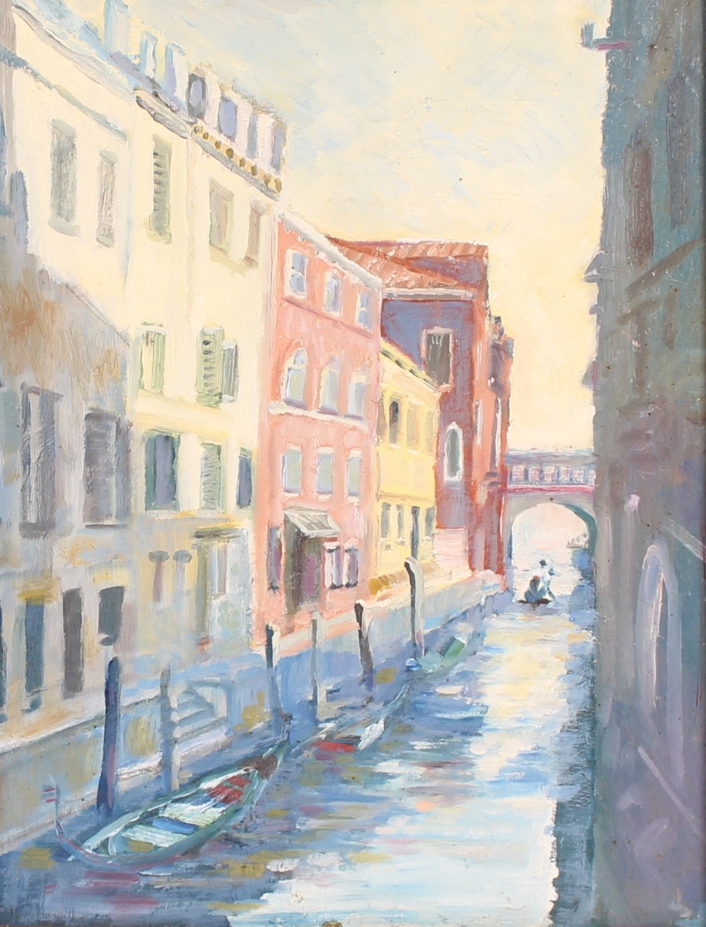 P.M.P. Maxwell, Venetian canal study, signed oil on board, 45cm x 35cm