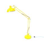 A yellow enamel finish retro design angle poise standard lamp