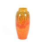 A Royal Lancastrian baluster vase, mottled orange