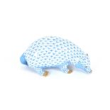 An Herend blue fish net porcelain badger figure, Garrard 1989