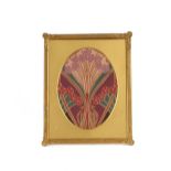 A gilt framed Art Deco printed material picture