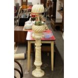 A 1970's figural lamp, raised on onyx column