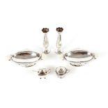 A pair of silver plated dishes; and a pair of silv