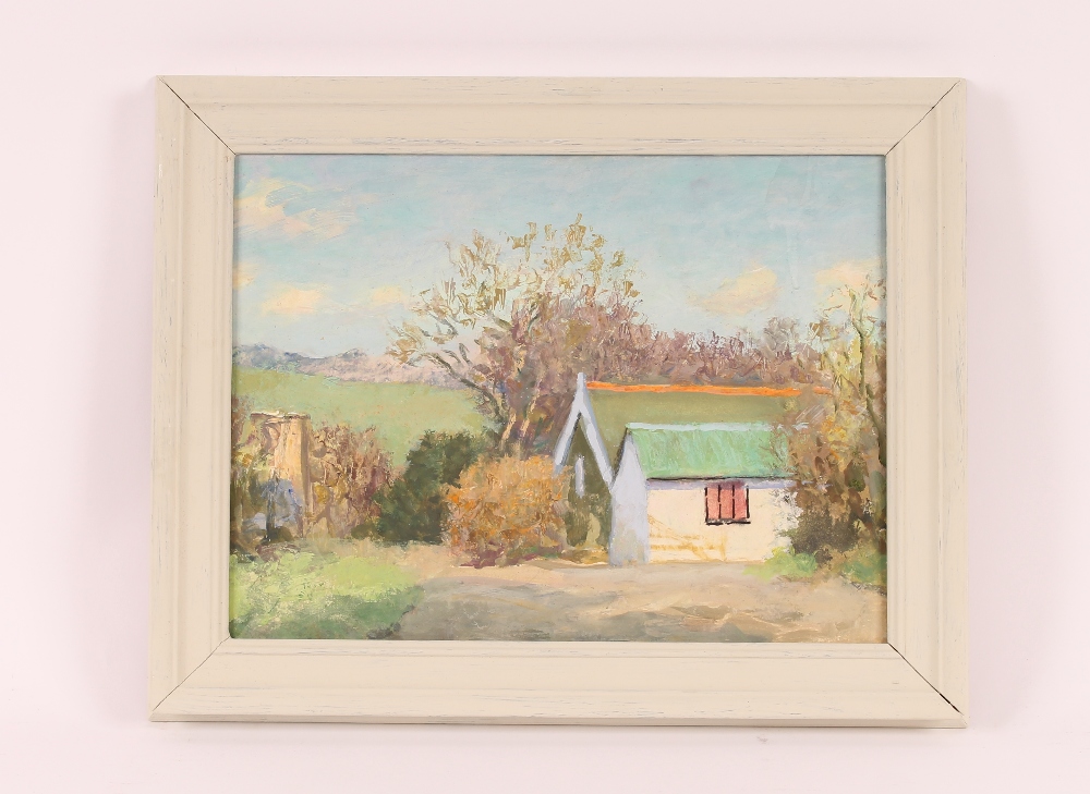 Alan Stenhouse Gourley, rural scene with cottages - Image 2 of 2