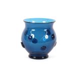 A Loetz or Lobemeyer attributed blue glass vase, d