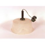 A cloudy mottled glass pendant light fitting