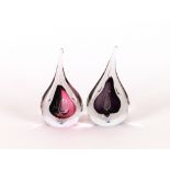 Two Adam Jablonski glass tear drops