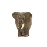 A Bernard Rooke pottery study of an elephant, 20cm high
