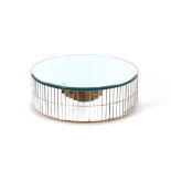 An Art Deco circular mirrored cake stand, 36cm dia.