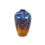A Loetz style iridescent glass baluster vase, 18cm