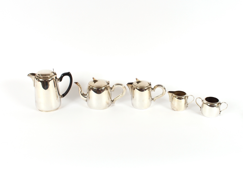A six piece Art Deco plated tea set