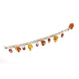 An amber and 925 silver bracelet