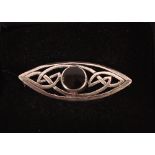 A Celtic design 925 silver brooch, with central s